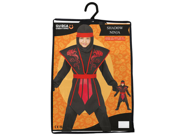 Rød/Sort Ninja - Gutt 1 Kostyme til barn - 10-12 år (147 cm) 