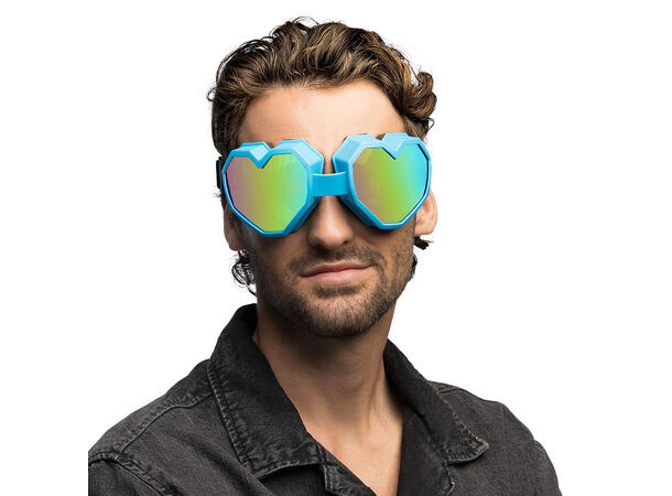 Skibriller hjerteform - Neon Ass. - UV 1 Par briller i plast 