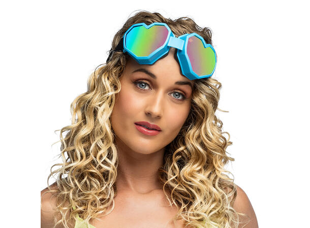 Skibriller hjerteform - Neon Ass. - UV 1 Par briller i plast 