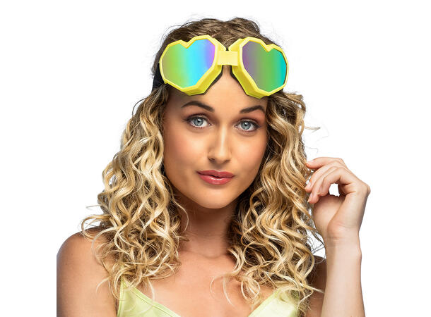 Skibriller hjerteform - Neon Ass. - UV 1 Par briller i plast 