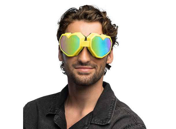 Skibriller hjerteform - Neon Ass. - UV 1 Par briller i plast 