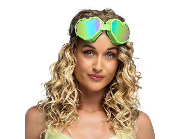 Skibriller hjerteform - Neon Ass. - UV 1 Par briller i plast 
