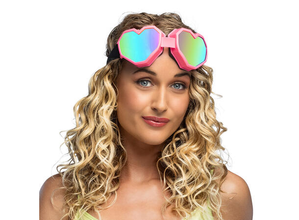 Skibriller hjerteform - Neon Ass. - UV 1 Par briller i plast 