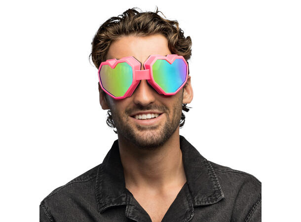 Skibriller hjerteform - Neon Ass. - UV 1 Par briller i plast 