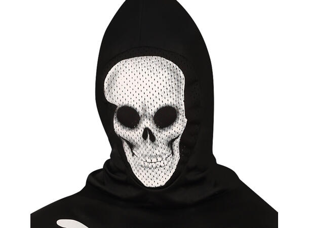 Skjelettdrakt - Onepiece og hette - Sort 1 Herrekostyme - str 48-50 (M) 