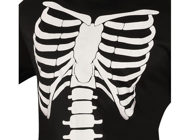 Skjelettdrakt - Onepiece og hette - Sort 1 Herrekostyme - str 48-50 (M) 