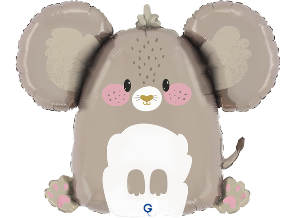 Skogens dyr - Liten mus 1 Folieballong med form - (62x51 cm) 