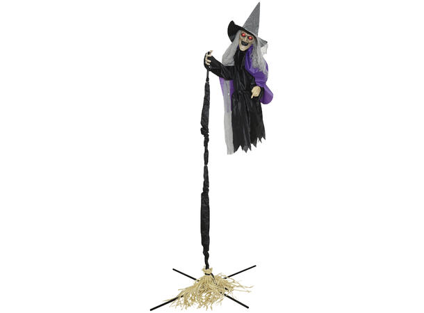 Skrekkfifur - Flyvende heks på stativ 1 Figur m/lyd/lys/begegelse - 225cm 