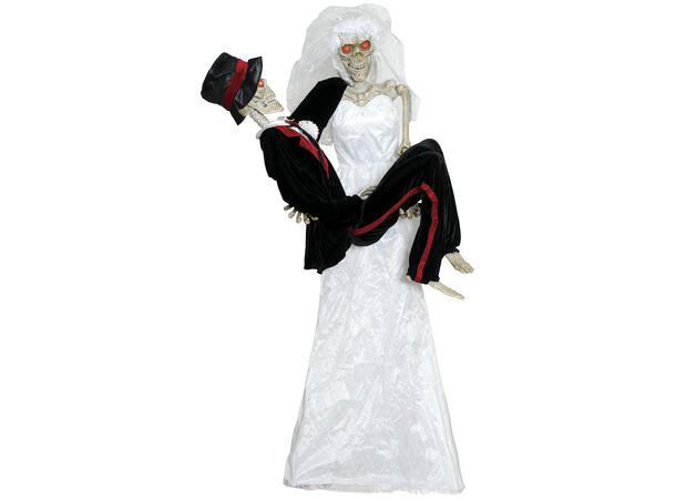 Skrekkfigur - Brudepar - Skjeletter 1 Figur m/lyd/lys/begegelse - 190cm 