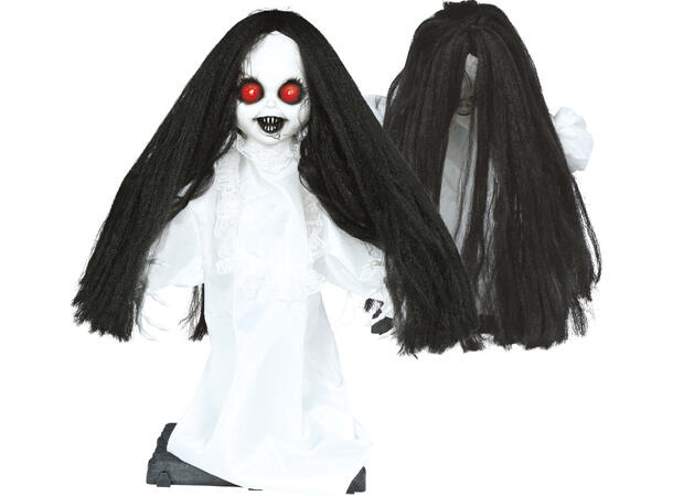 Skrekkfigur - Dukke med sort hår 1 Figur m/lyd/lys/begegelse - 55cm 