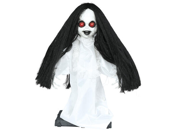 Skrekkfigur - Dukke med sort hår 1 Figur m/lyd/lys/begegelse - 55cm 