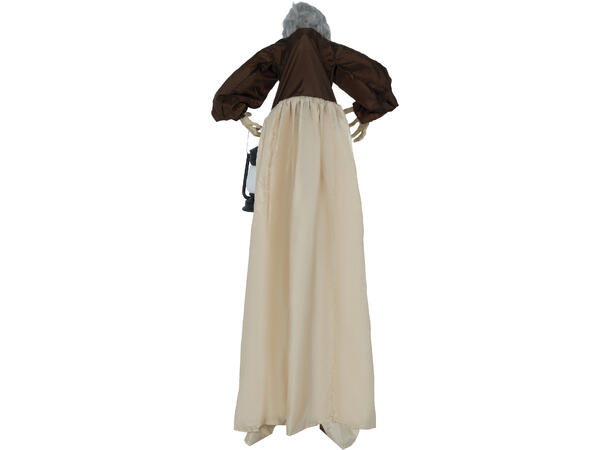 Skrekkfigur - Gammel dame med lykt 1 Figur m/lyd/lys/begegelse - 130cm 