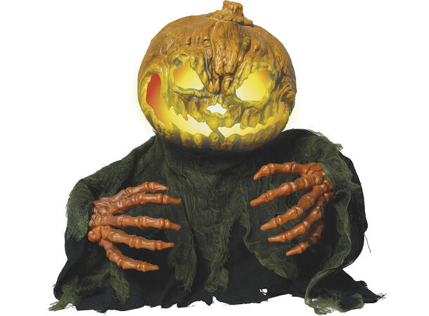 Skrekkfigur - Gresskar med hender 1 Figur m/lyd/lys/begegelse - 50cm 