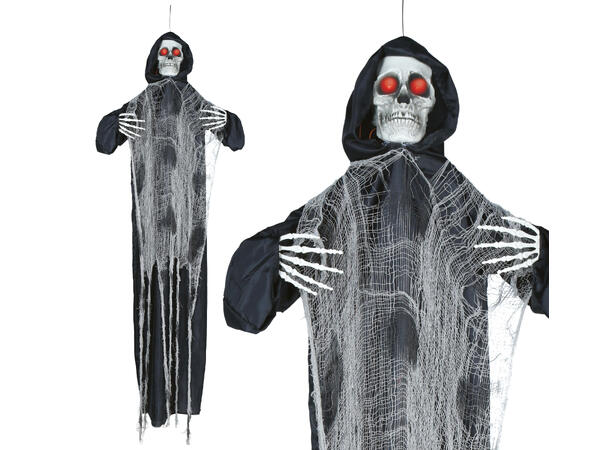 Skrekkfigur - Hengende skjelett m/kappe 1 Figur m/lyd/lys/begegelse - 175cm 