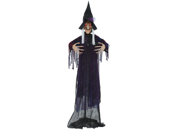 Skrekkfigur - Ond heks på stativ 1 Figur m/lyd og lys - 180cm 