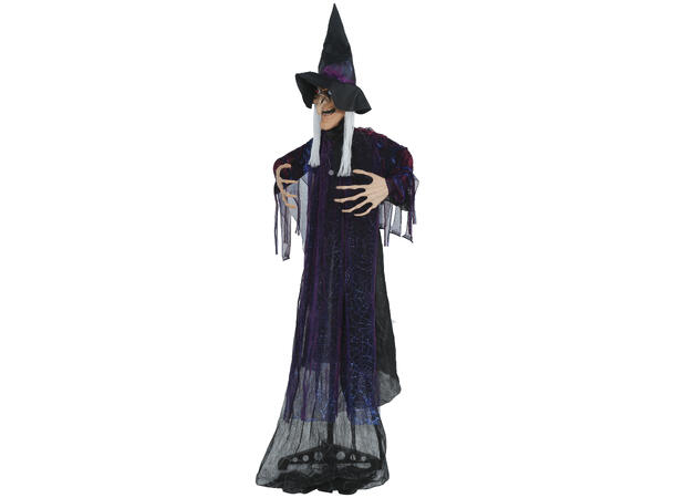 Skrekkfigur - Ond heks på stativ 1 Figur m/lyd og lys - 180cm 