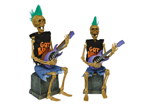 Skrekkfigur - Rock & Roll Skjelett 1 Figur m/lyd/lys/begegelse - 30cm 