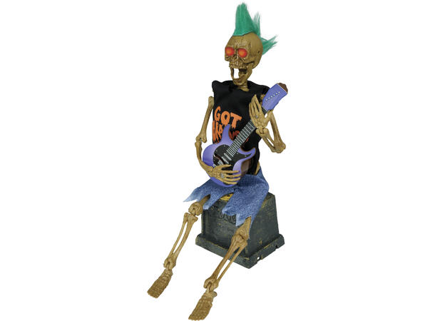 Skrekkfigur - Rock & Roll Skjelett 1 Figur m/lyd/lys/begegelse - 30cm 