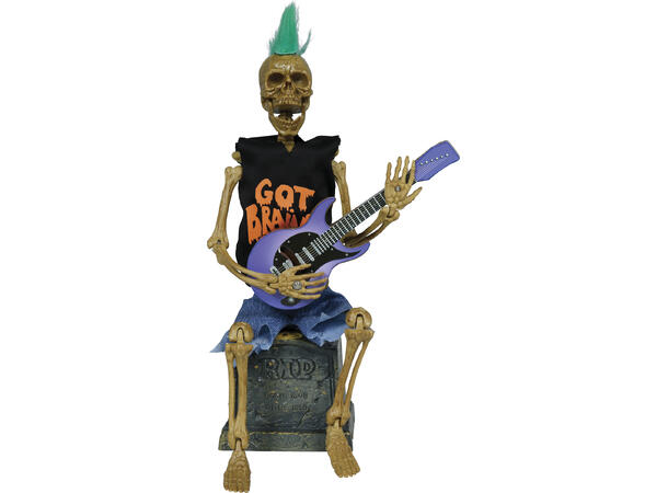 Skrekkfigur - Rock & Roll Skjelett 1 Figur m/lyd/lys/begegelse - 30cm 