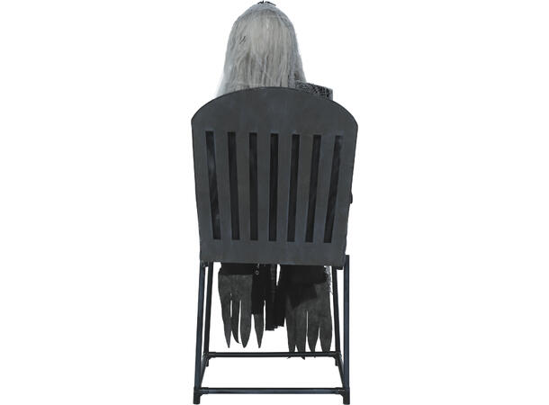 Skrekkfigur - Skjelettdame i stol 1 Figur m/lyd/lys/begegelse - 105cm 