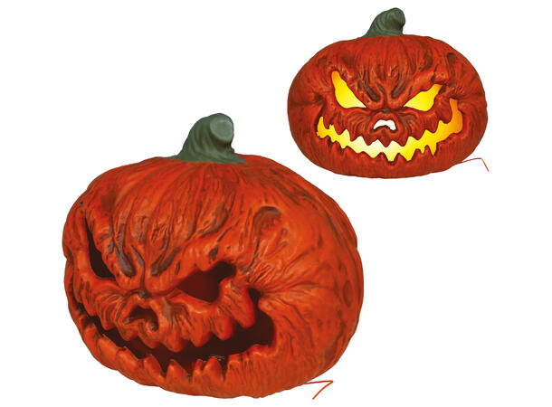 Skrekkgresskar m/intenst lys - oransje 1 Gresskar i PVC m/lys - 38cm 