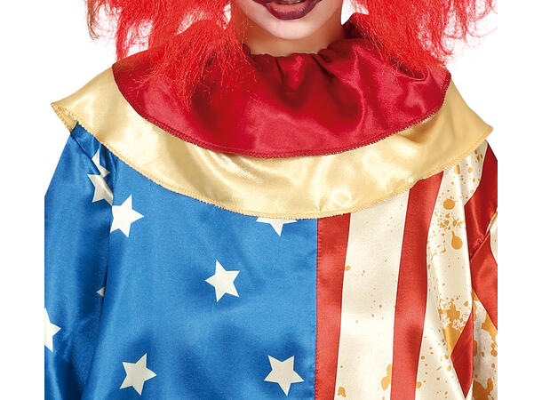 Skummel Klovn - Patriot - Rød/Hvit/Blå 1 Barnekostyme - Str 10-12 År 