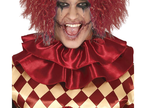 Skummel klovn - Rød/Hvit ruter 1 Herrekostyme - str 52-54 (L) 