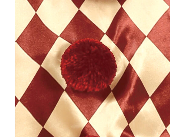 Skummel klovn - Rød/Hvit ruter 1 Herrekostyme - str 52-54 (L) 