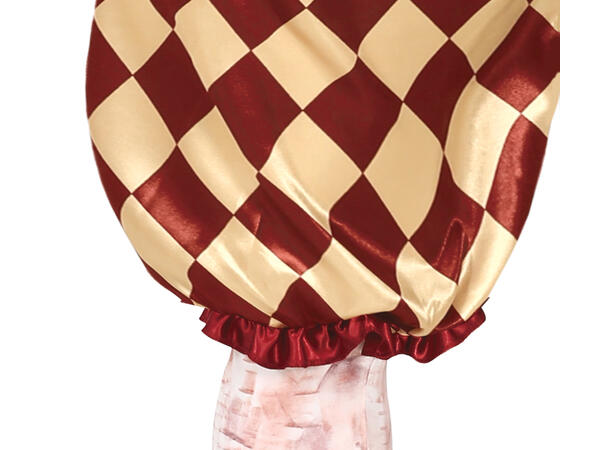 Skummel klovn - Rød/Hvit ruter 1 Herrekostyme - str 52-54 (L) 