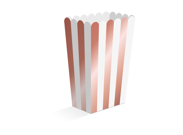 Snackboks - Rosegull striper 8 Snacksbokser i papir - 6,3x4,4x13,5cm 