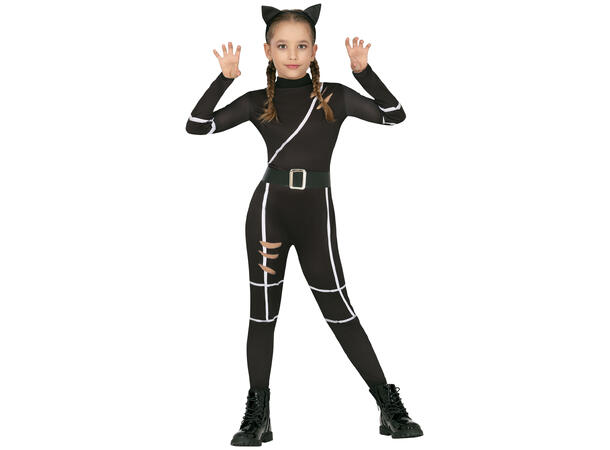 Sort kattekostyme til barn 1 Barnekostyme til jente - Str 5-6 År 