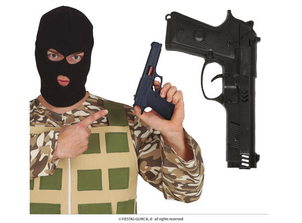Sort pistol 1 Pistol i plast - 23cm 