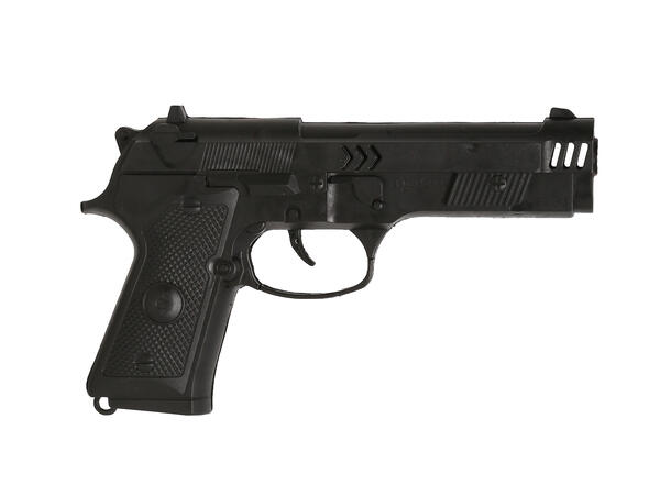 Sort pistol 1 Pistol i plast - 23cm 