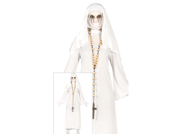 Spøkelsesnonne - Hvit 1 Damekostyme - str 38-40 (M) 