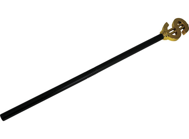 Stokk med dollartegn i gull 1 Delbar stokk i plast - 76cm 