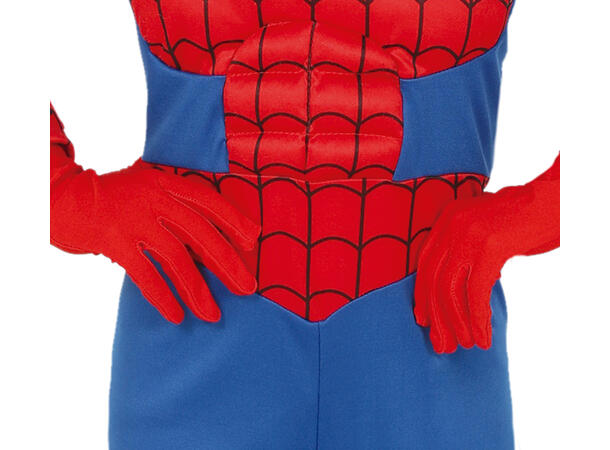 Superhelt - Edderkoppmann - Rod/Blå 1 Barnekostyme til gutt - Str 10-12 År 