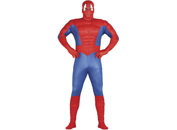 Superhelt - Edderkoppmann - Rød/Blå 1 Herrekostyme - str 48-50 (M) 