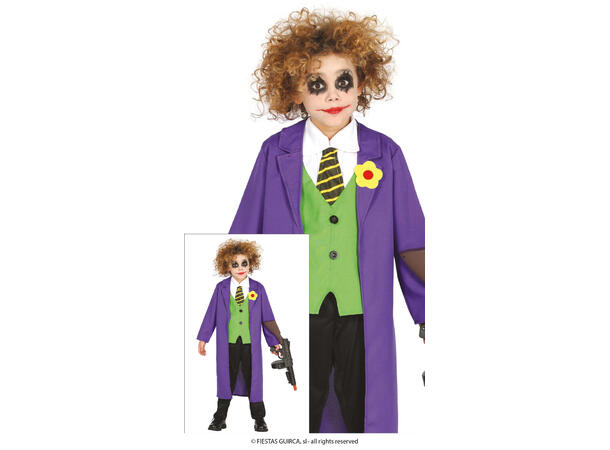 Superhelt - Joker - Barn 1 Kostyme til barn - 3-4 år (105cm) 