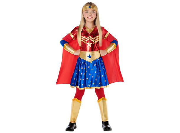 Superheltinne - Stjerne 1 Barnekostyme til jente - Str 7-9år 