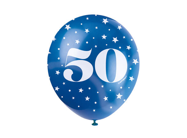 Superprint Premium 50 År - Assortert 5 Gummiballonger - 30cm (12") 