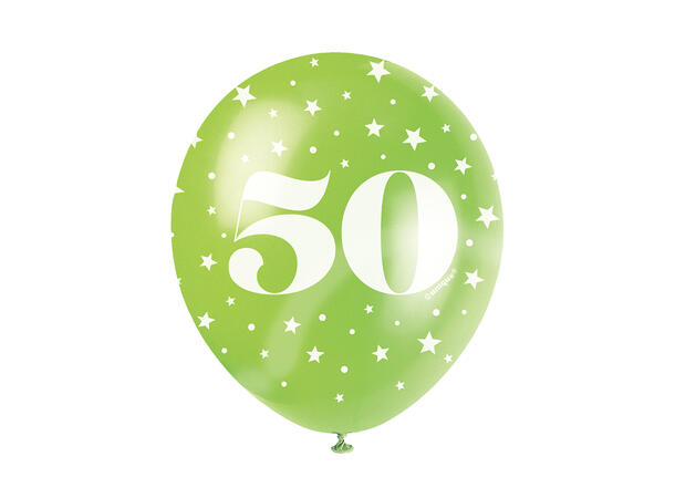 Superprint Premium 50 År - Assortert 5 Gummiballonger - 30cm (12")