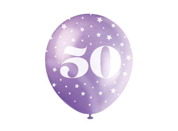 Superprint Premium 50 År - Assortert 5 Gummiballonger - 30cm (12")