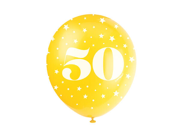 Superprint Premium 50 År - Assortert 5 Gummiballonger - 30cm (12")