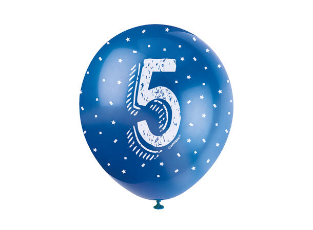 Superprint Premium 5 År - Assortert 5 Gummiballonger - 30cm (12")