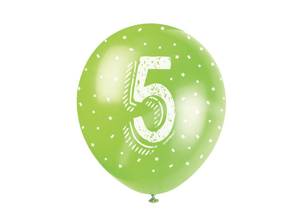 Superprint Premium 5 År - Assortert 5 Gummiballonger - 30cm (12")