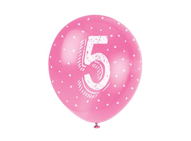 Superprint Premium 5 År - Assortert 5 Gummiballonger - 30cm (12")