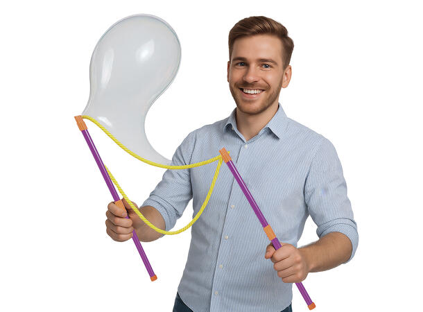 Såpeboble stenger m/snor 2 stenger, Snor, beholder og væske 