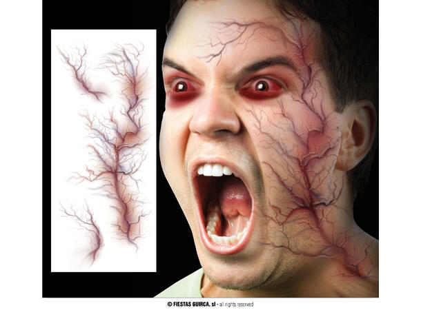 Tatovering - Blodårer 1 Ark med tatoveringer - 30x13cm 