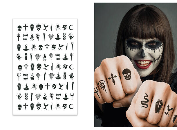 Tatoveringer - Gotisk Halloween 1 Ark med tatoveringer - 11,5x17cm 