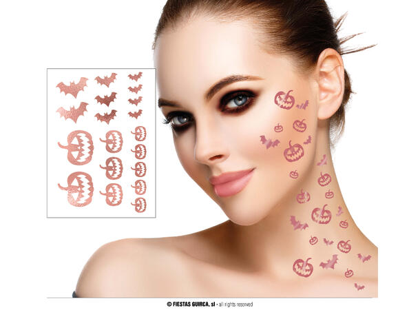 Tatoveringer - Rosegull - Halloween 1 ark med tatovering - 15x11cm 